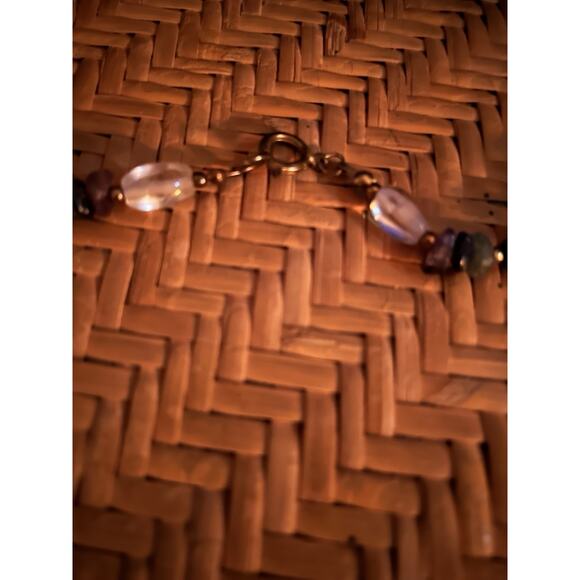 Vintage Beautiful Varied Crystals Beaded Long Necklace Heavy Chunky - Picture 4 of 4